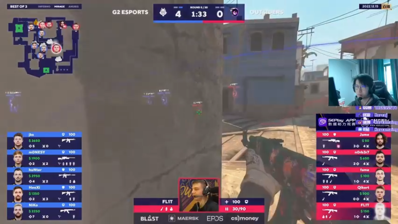 【2022-12-15 15点场】Karsamzing苏弟：BLAST总决赛 液体-FAZE
