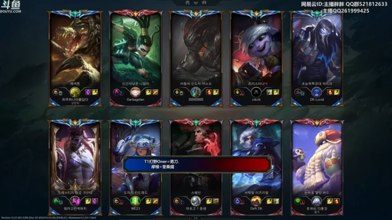 【2022-12-19 23点场】胖胖灬：胖胖OB：韩服排位JDTES T1 DK