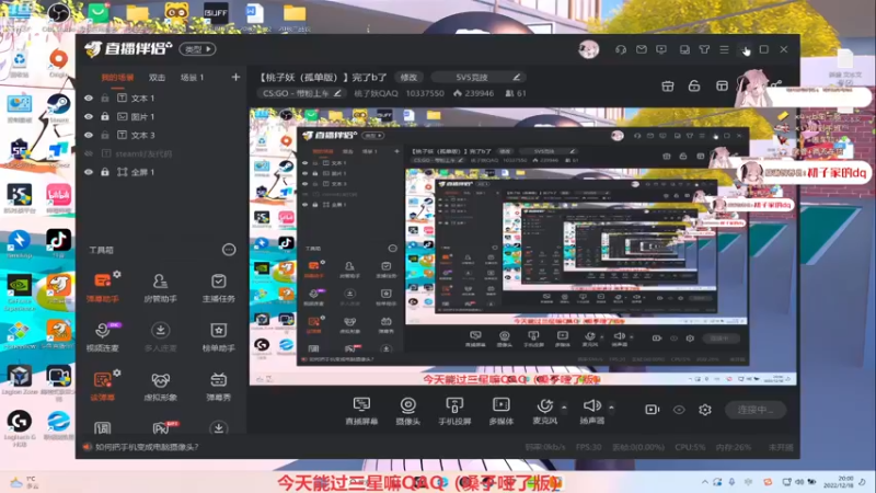 【2022-12-18 20点场】桃子妖QAQ：【桃子妖（孤单版）】完了b了