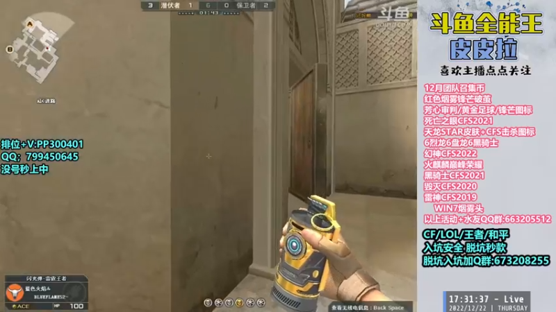 【2022-12-22 17点场】皮皮拉3004O1：皮皮拉:冲击枪王之王前十！