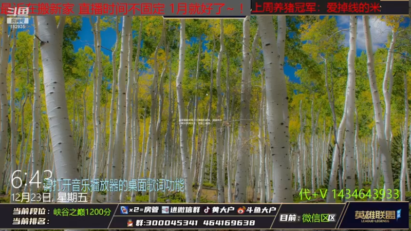 【2022-12-23 07点场】大户呀：谁说辅助难上分啊 峡谷1200分！