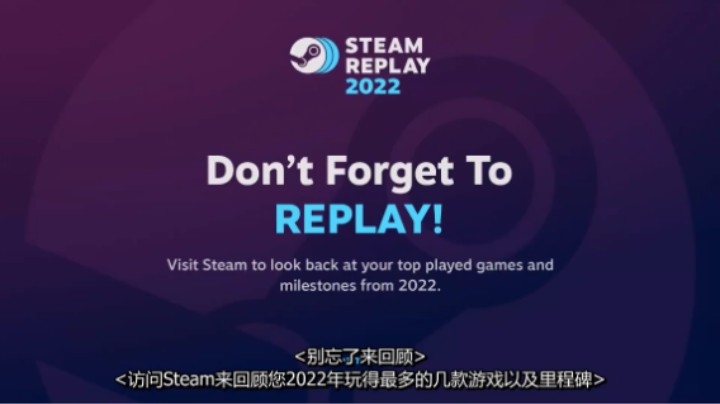 Steam现已开启2022年回顾专题