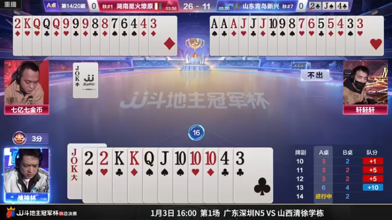 【2022-12-30 13点场】JJ斗地主官方：【预告】1月3日，半决赛开战！
