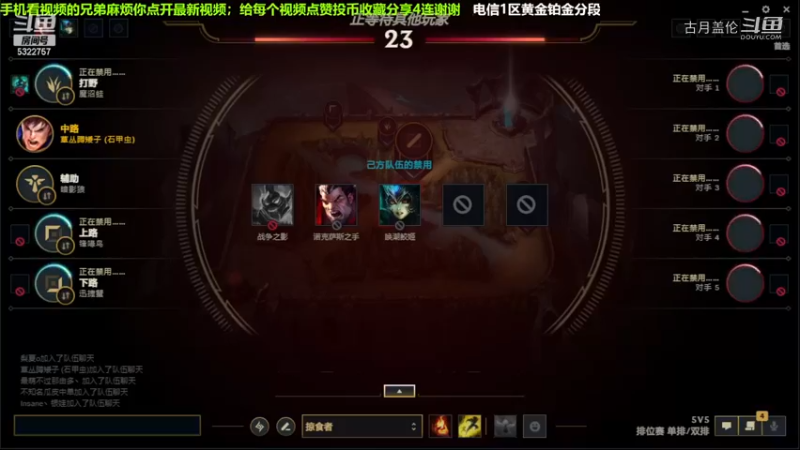 中单盖伦对线大虫子，小压1级.