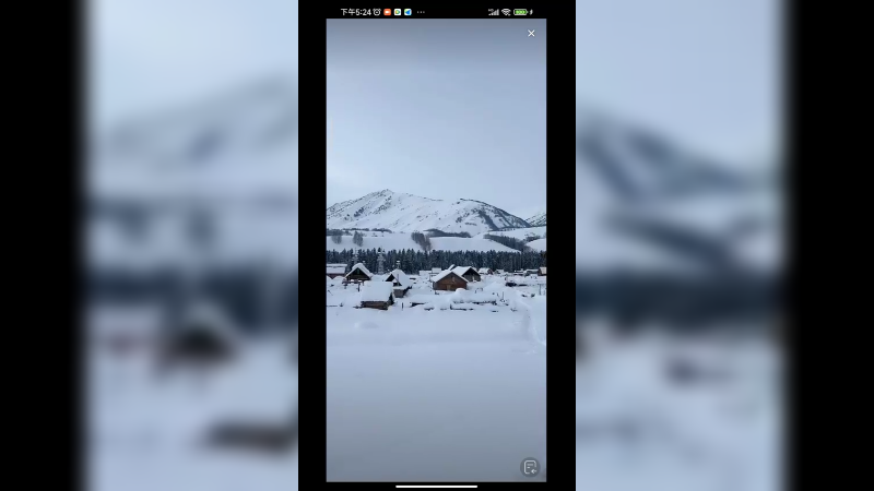 新疆的雪村看日落，真好看啊