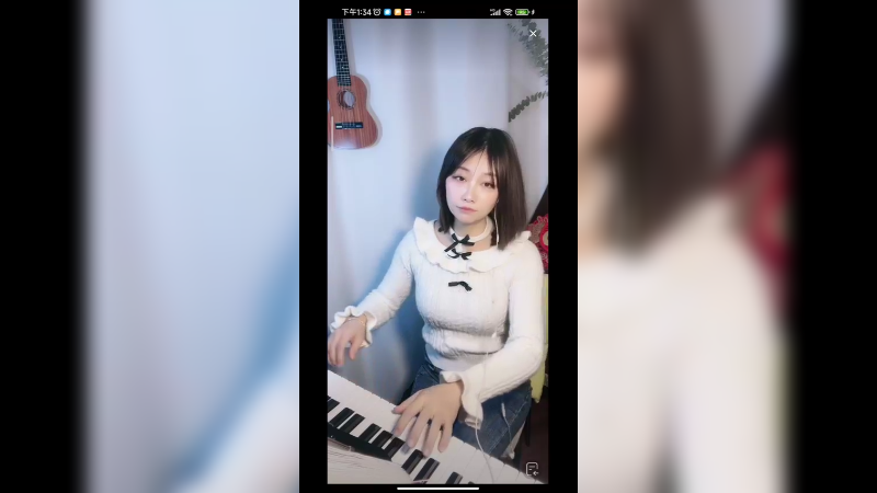 美女弹琴很好听啊