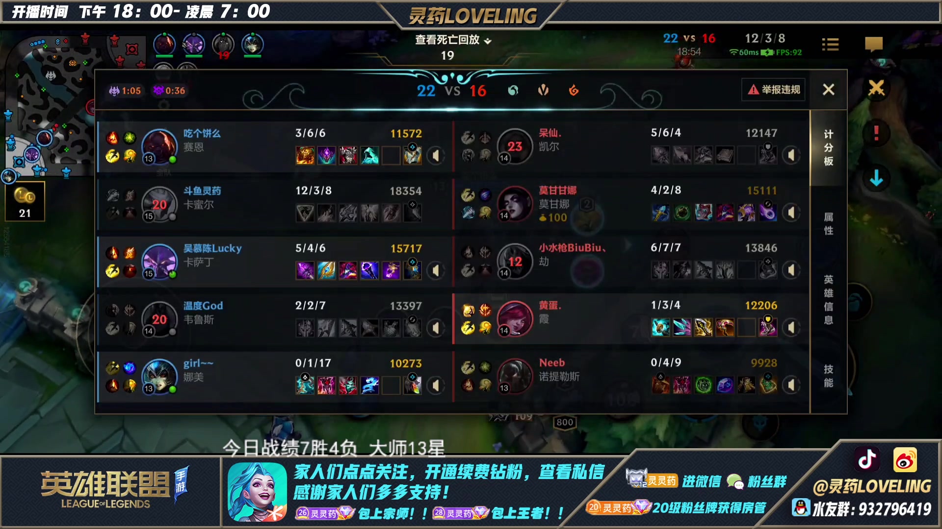 【2023-01-20 04点场】灵药LoveLing：灵药：已经国服第一！继续冲！