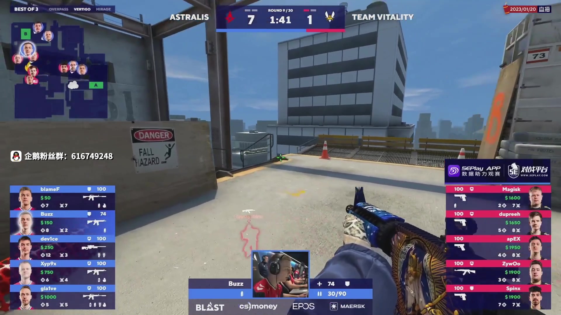 【2023-01-20 03点场】CSGO百岁三：BLAST春季赛直播 A队 vs 蜜蜂
