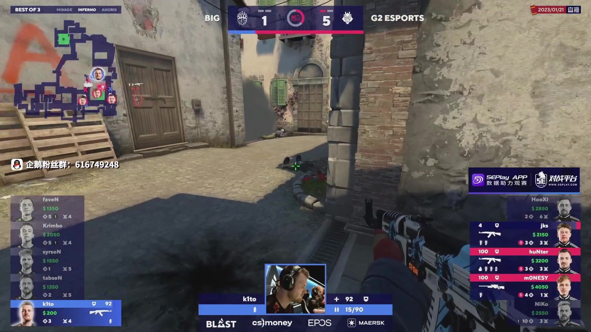 【2023-01-21 02点场】CSGO百岁三：BLAST春季赛 G2 vs BIG