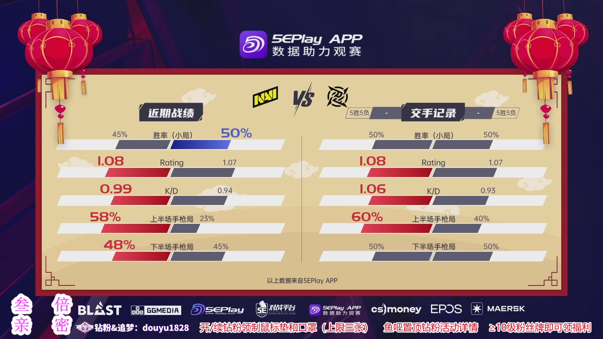 【2023-01-25 20点场】CSGO百岁三：黄金双倍 NAVI vs NIP二番战