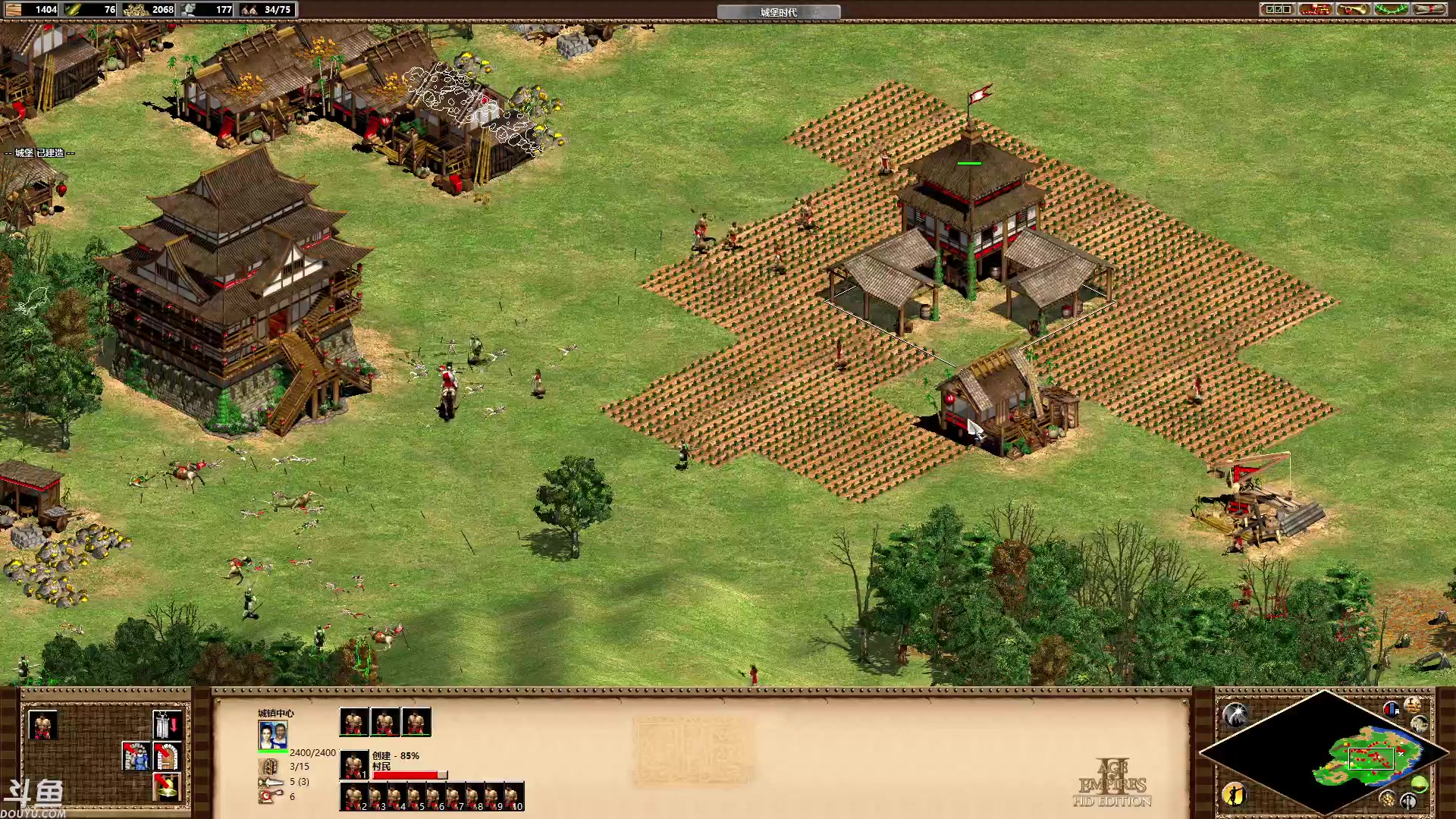 帝国时代2，双人合作操作1v1中等难度新版电脑