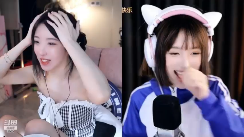 呆妹儿和小荔枝连麦，呆妹站起来了，打不过啊