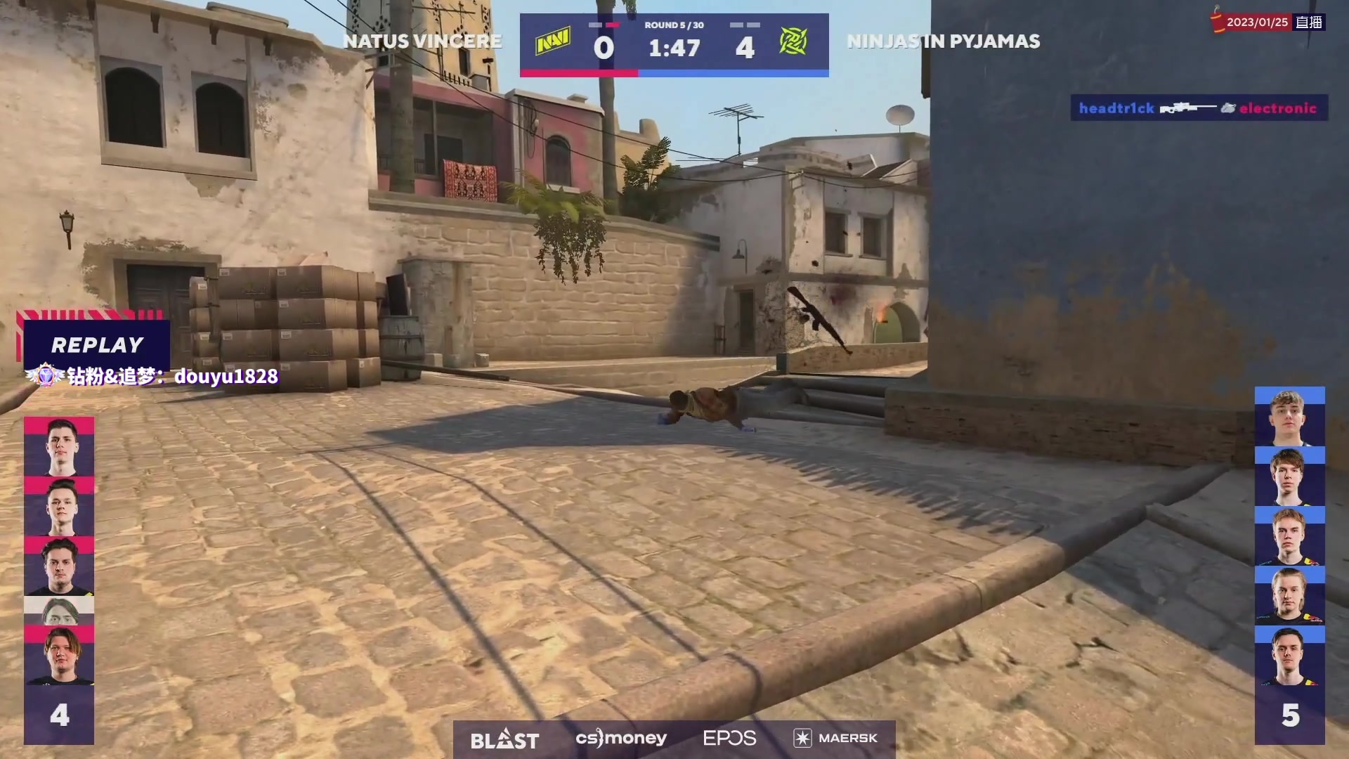 【2023-01-25 22点场】CSGO百岁三：钻石双倍 NAVI vs NIP二番战