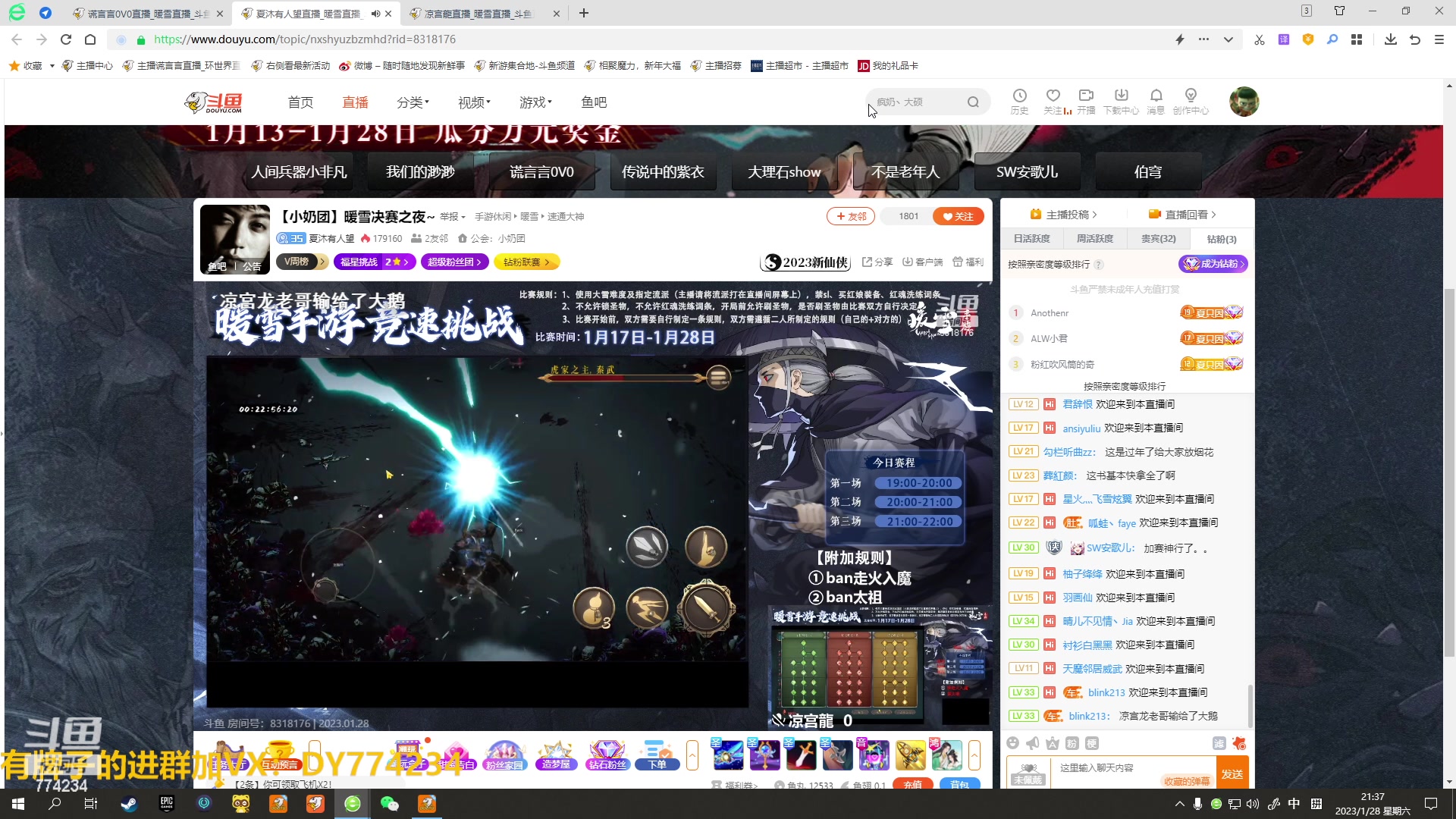 【2023-01-28 20点场】谎言言0V0：各种游戏：暖雪决赛白灰