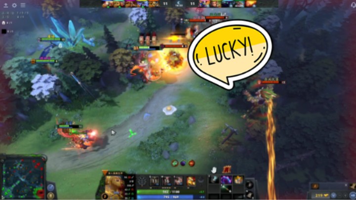 美滋滋DOTA2五号位蓝胖食人魔魔法师躺赢时刻