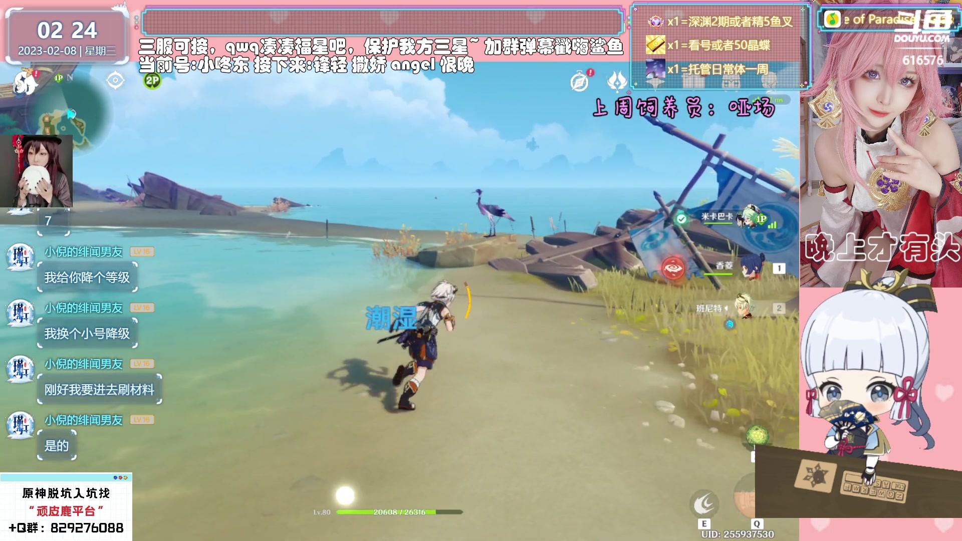 【2023-02-08 02点场】六喵喵喵丶：【看号材料晶蝶】你滴全能肝肝喵~