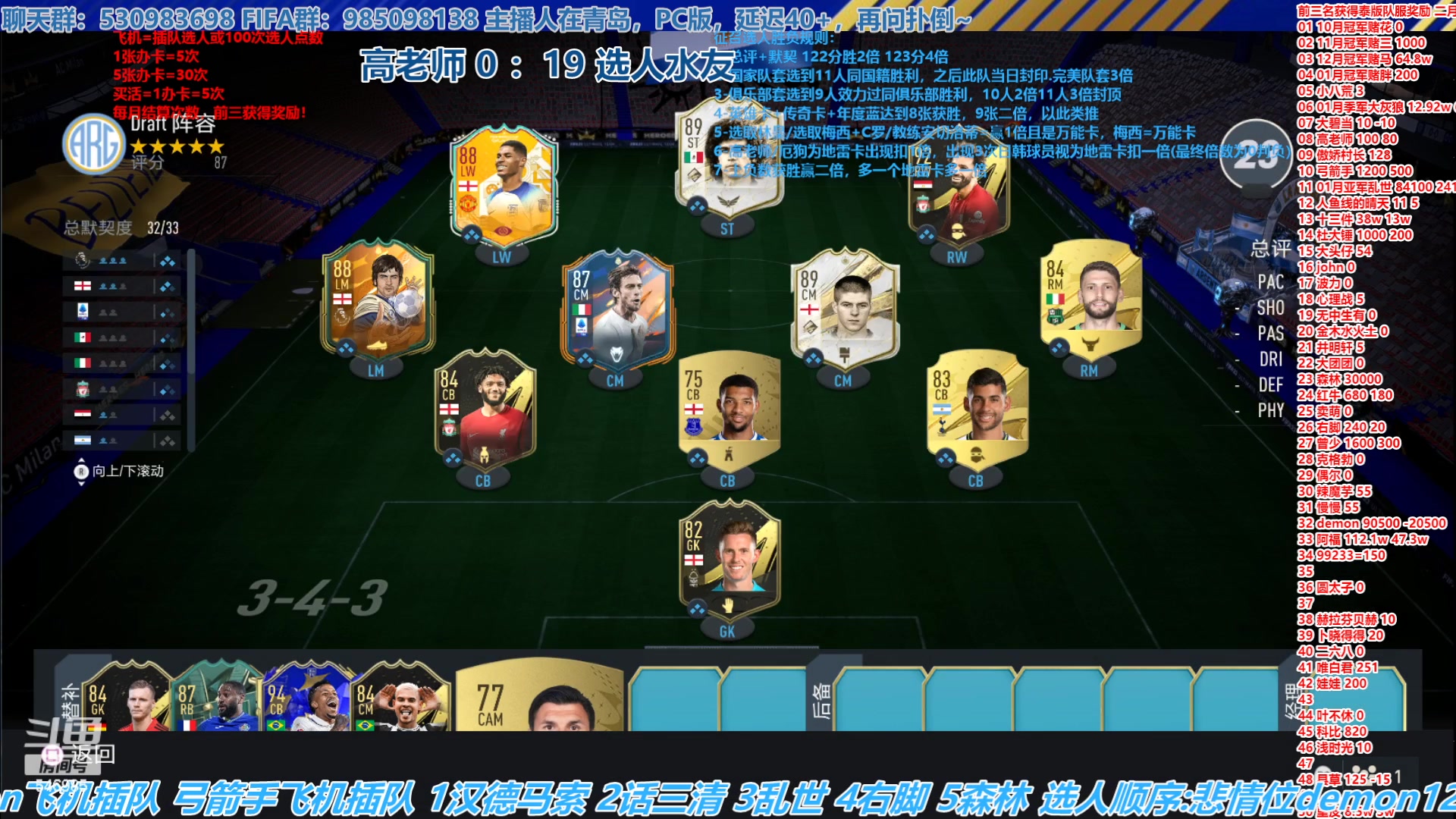 【2023-02-09 16点场】高老师爱足球：FIFA23征召选人，认真一选！！！