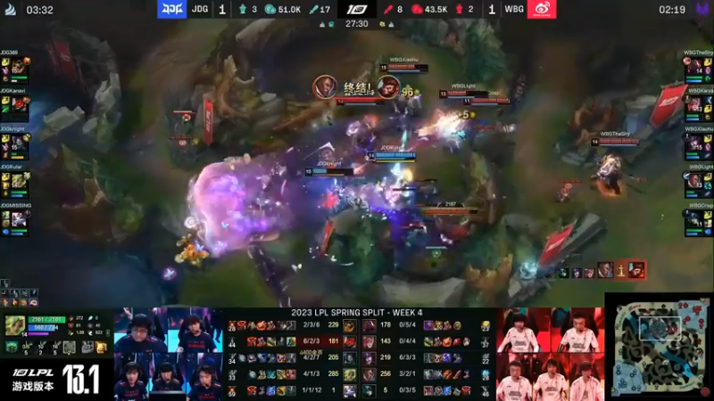 2023LPL春季赛 猴子脸探草丛被秒，大意了啊
