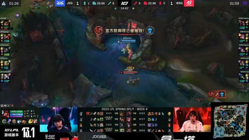 2023LPL春季赛 鳄鱼在下路吸引火力帮队友拿下峡谷先锋