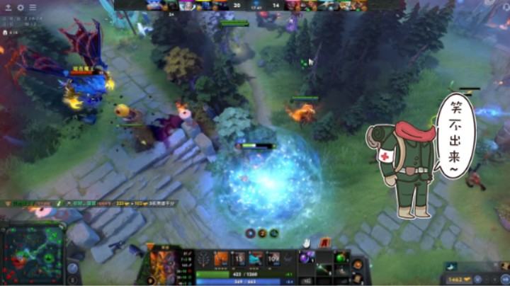 惨兮兮DOTA2五号位莱恩败北时刻
