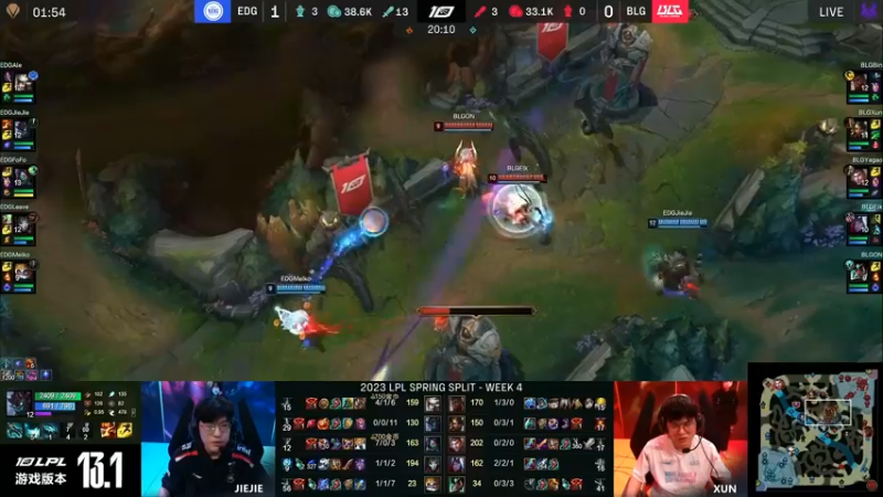 2023LPL春季赛 烬走位失误被秒，BLG打回了一波攻势