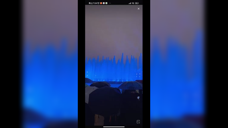 西安大雁塔喷泉表演啊