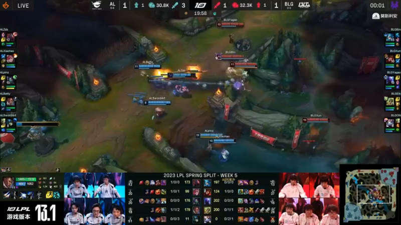 2023LPL春季赛 AL VS BLG这波打小龙团战，牙膏的瑞兹秀