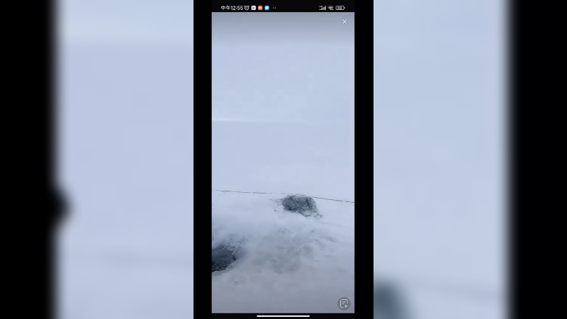 新疆赛里木湖还是大雪地，天地一色，白茫茫啊