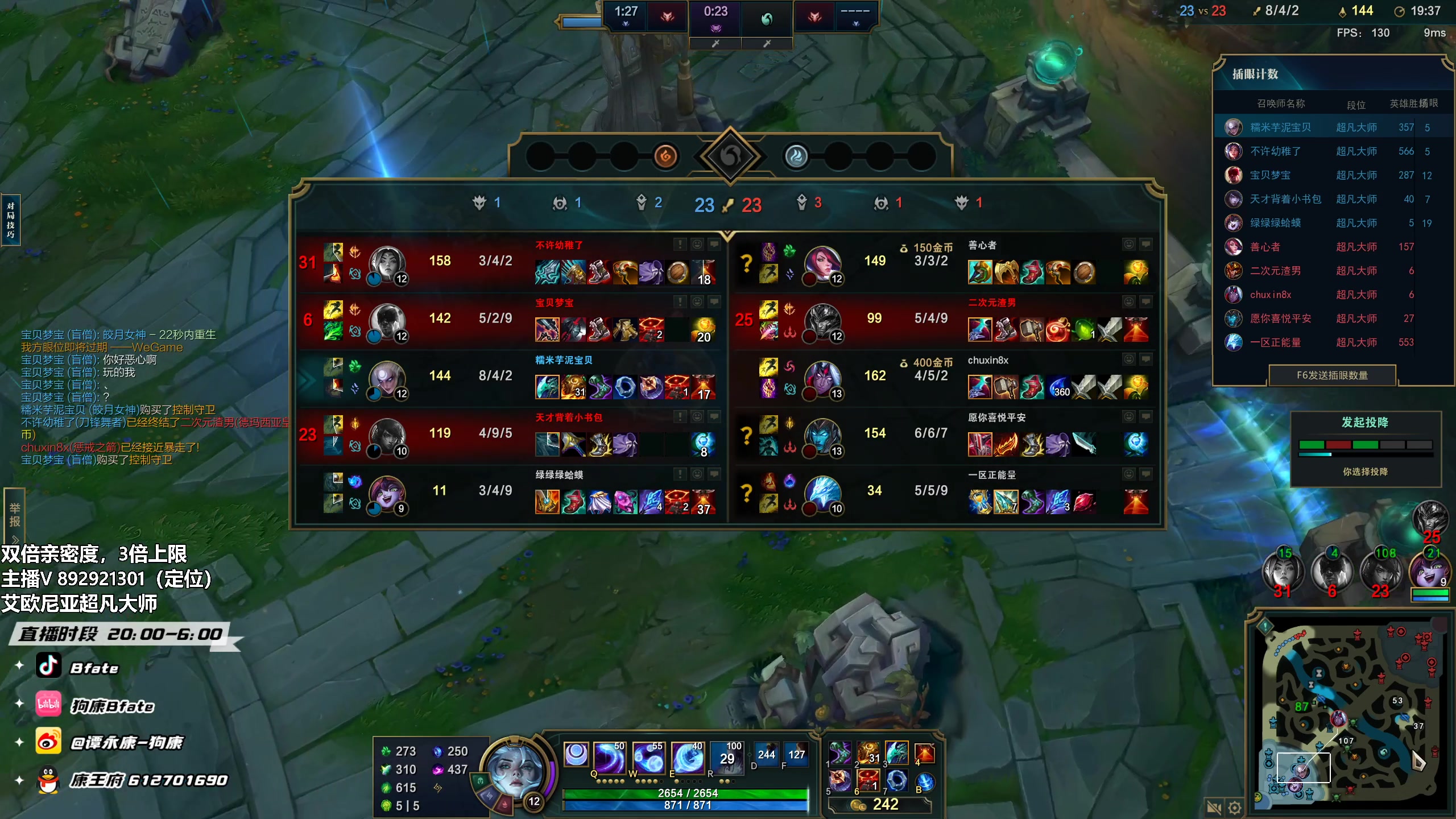 【2023-02-19 02点场】狗康Bfate丶：不灭黛安娜中路薄纱一切教学！