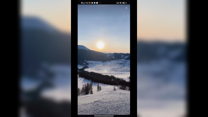 新疆喀纳斯日落雪景