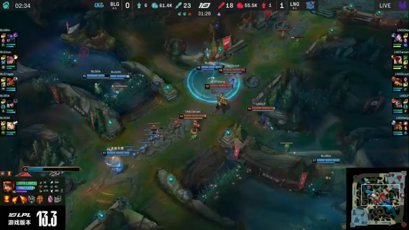 2023LPL春季赛 BLG VS LNG 第二局BLG追平比分一比一