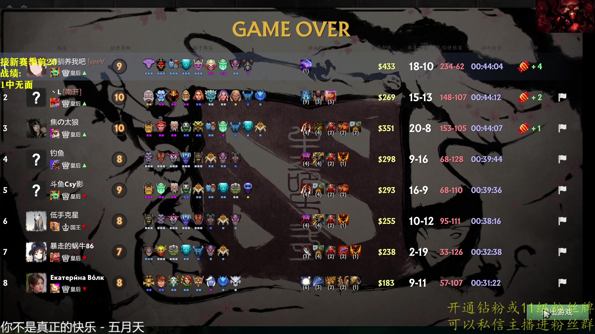 【2023-02-23 13点场】棋迷iluhr：来好这听歌就好了.Day139