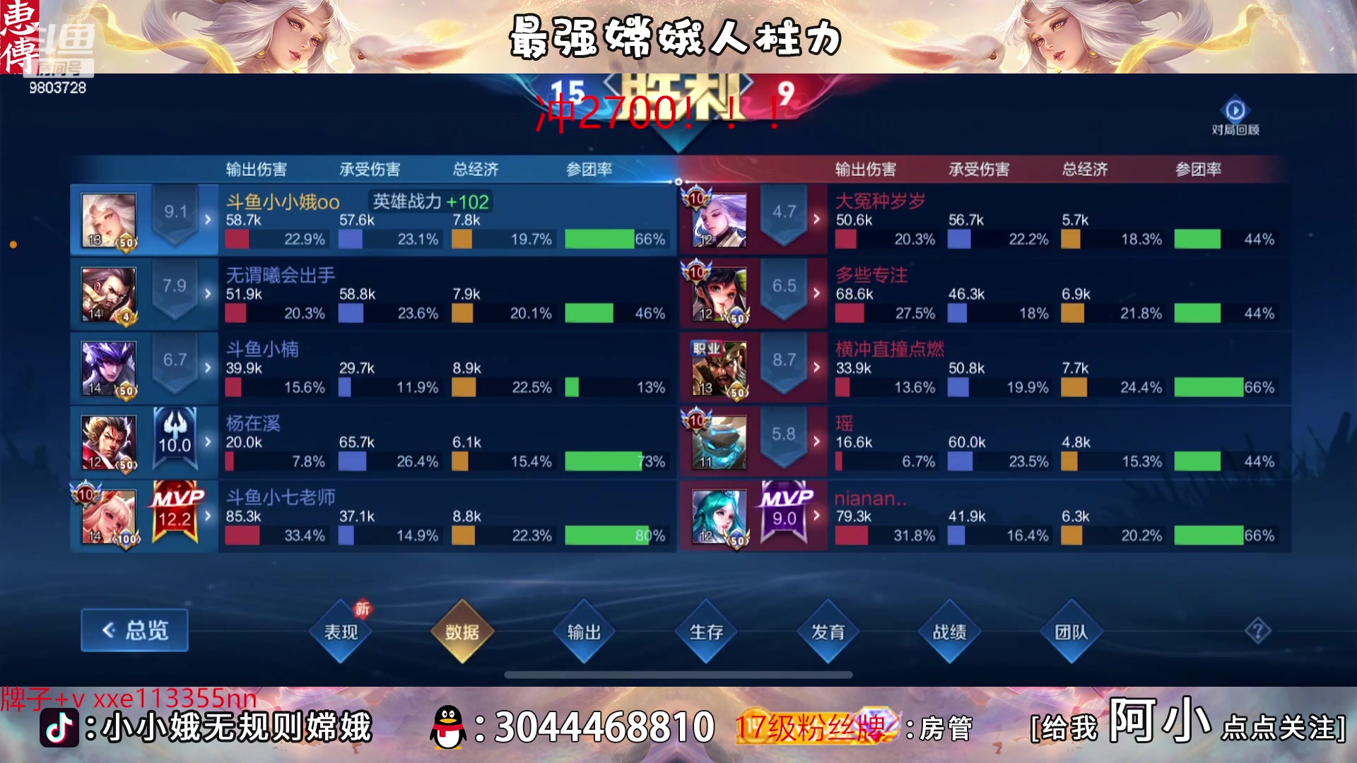 【2023-02-24 17点场】小小娥1：天花板嫦娥闭着眼睛冲分！
