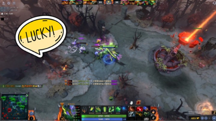 美滋滋活久见DOTA2中单毒龙冥界亚龙稳稳的肉弹推进局，碰见四号位巨婴赏金猎人，基本四打五胜利哈哈哈