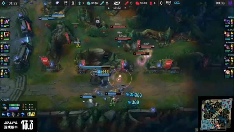 2023LPL春季赛盲僧自信去对面打野结果被包围
