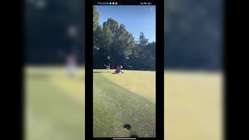 美女和大老板打高尔夫球