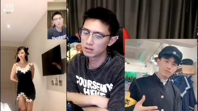 博哥和美女聊天，叫美女站着聊天