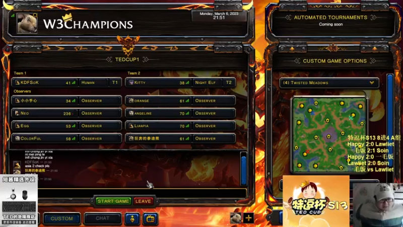 【TED出品】特逗杯S13 8进4败决 一毛饭 vs Lawliet 我无敌你随意