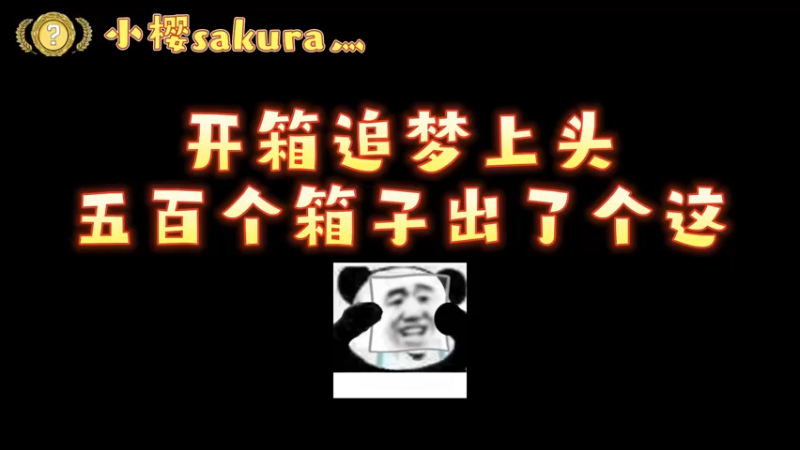 【小樱开箱】500个箱子疯狂上头就出了个这吗？