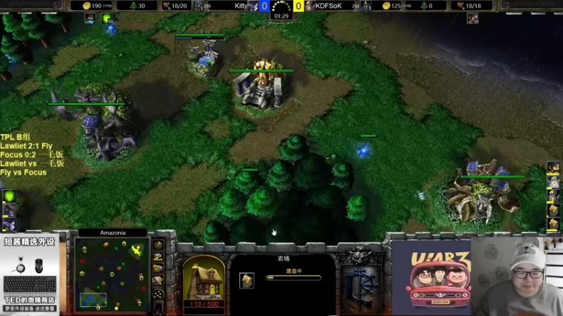 【TED出品】TPL B组胜决 Lawliet vs 一毛饭 3神战所有