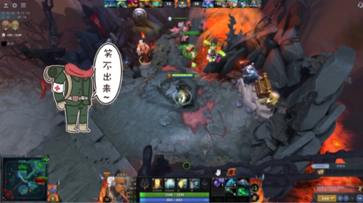 惨兮兮活久见DOTA2四号位全能骑士遇见中单远古冰魂全场没声音，劣势对面带盾不守高5巫妖下去送完3屠夫帕吉跳下去送