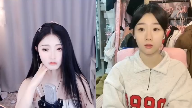 百百美女和小姐姐直播连麦，两个人都很可爱啊