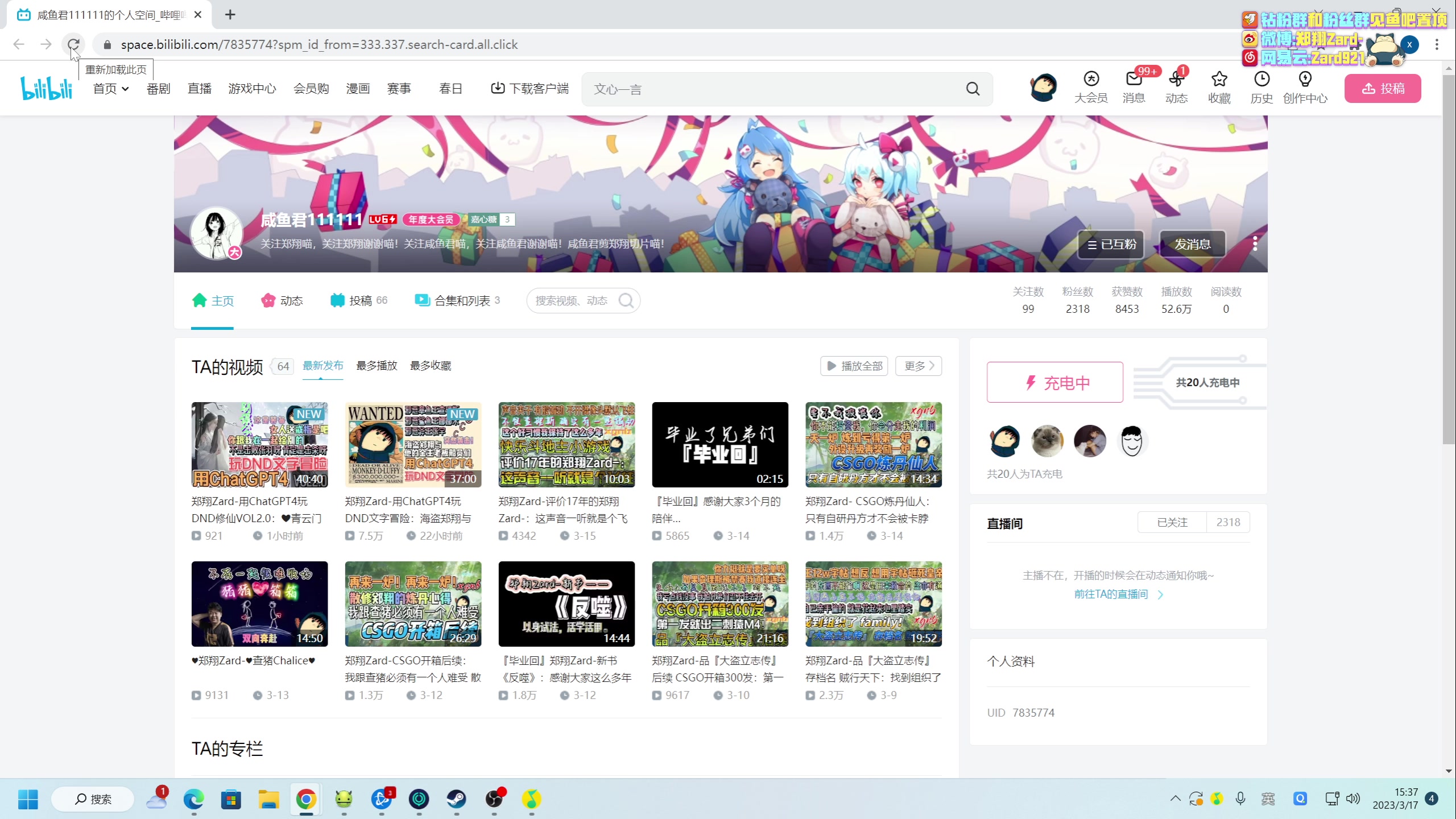 【2023-03-17 14点场】zard1991：zard1991 chill dude