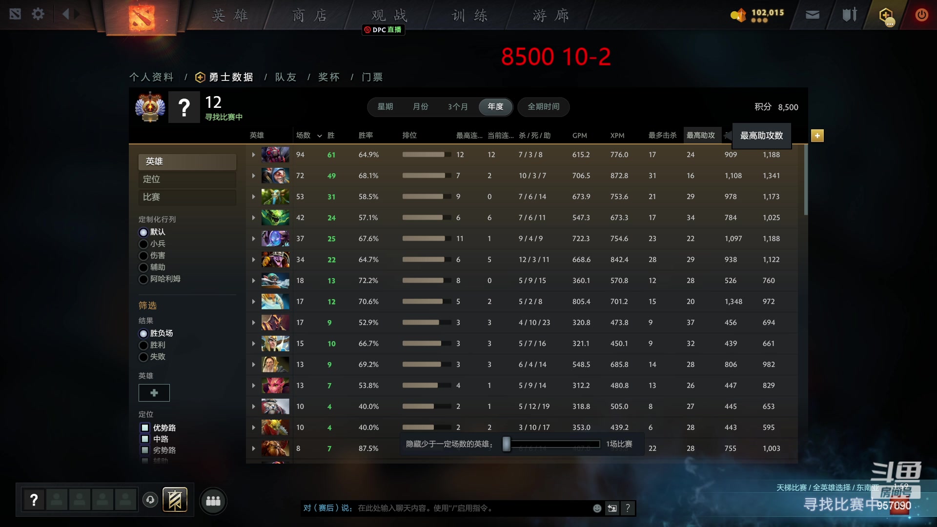 【2023-03-18 12点场】踏上征途167：目前8500分5000冲10000