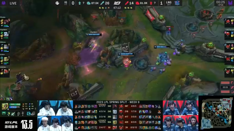 2023LPL春季赛IG 一比一 LNG 扳平比分