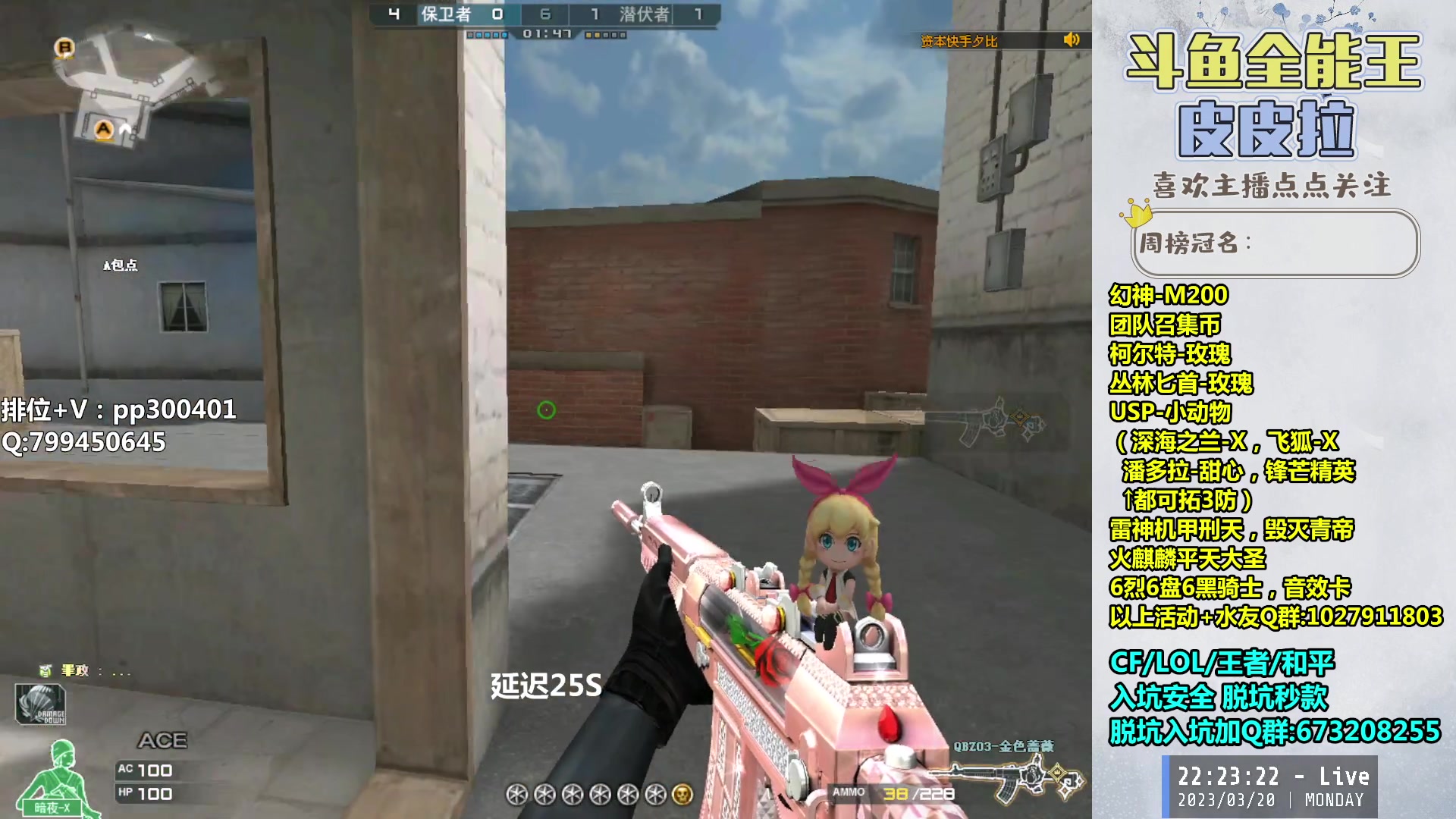 【2023-03-20 22点场】皮皮拉3004O1：皮皮拉:每晚七点北部枪王之王前十对局！