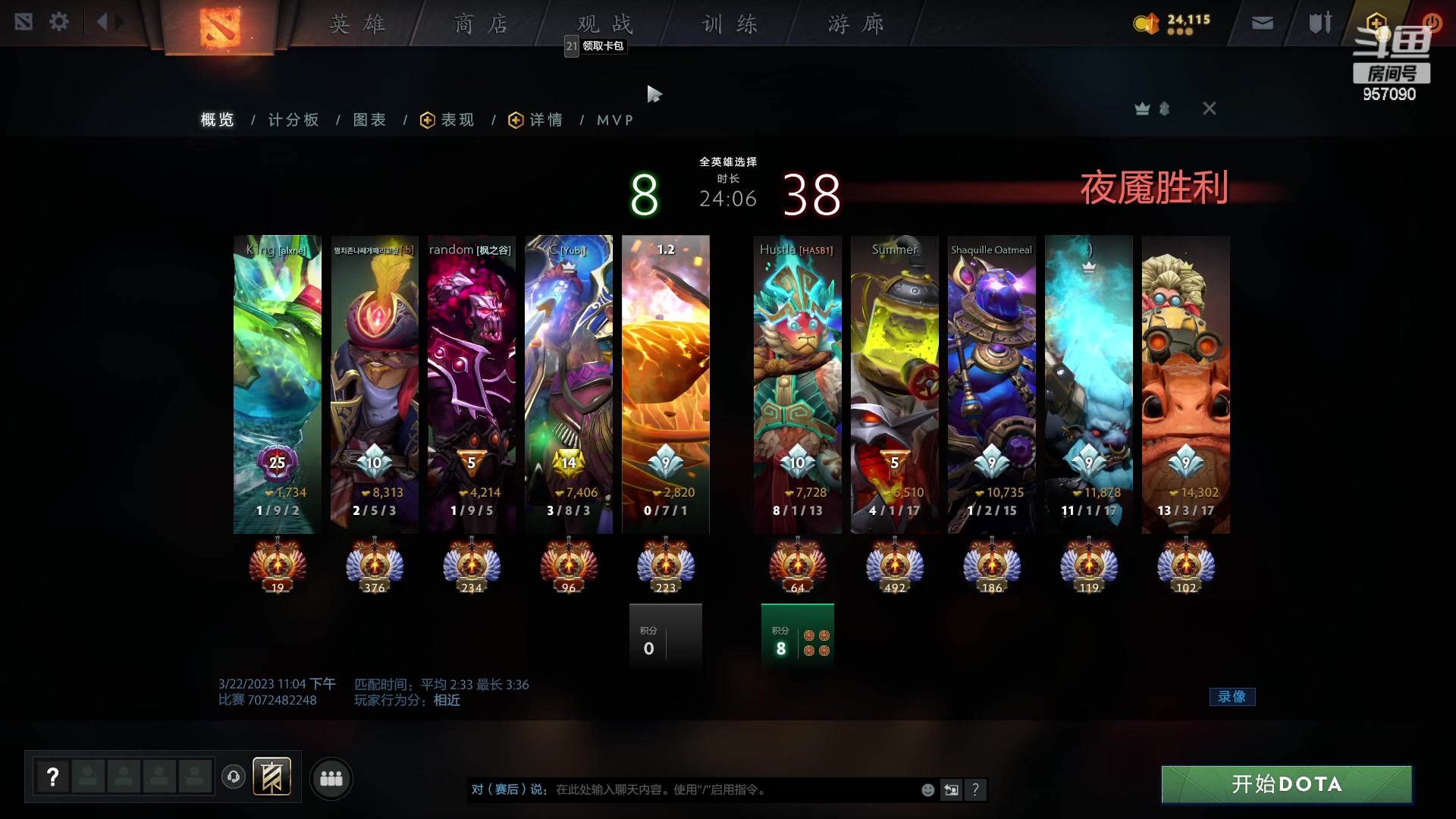 【2023-03-22 22点场】踏上征途167：目前9000分5000冲10000