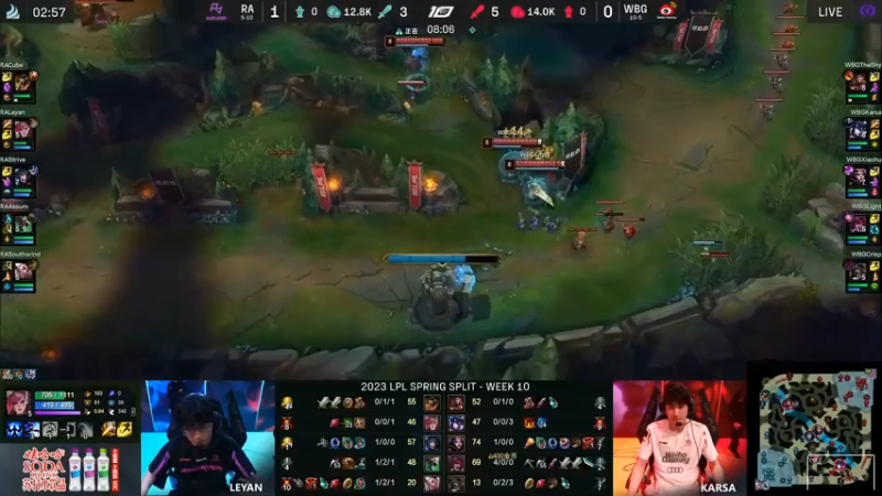 2023LPL春季赛WBG来抓下路，RA的老鼠尽力了