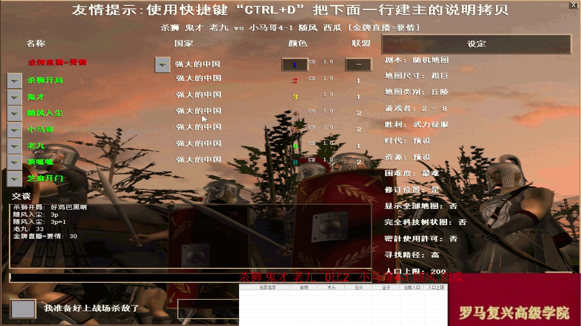 杀狮 鬼才 老九   2.5比3.5   小马哥4-1 随风 西瓜