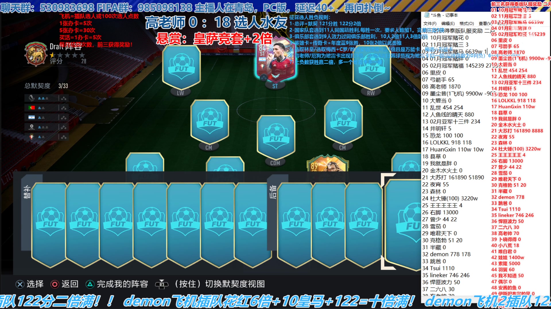 【2023-03-28 16点场】高老师爱足球：FIFA23征召选人，自从有了悬赏就。。